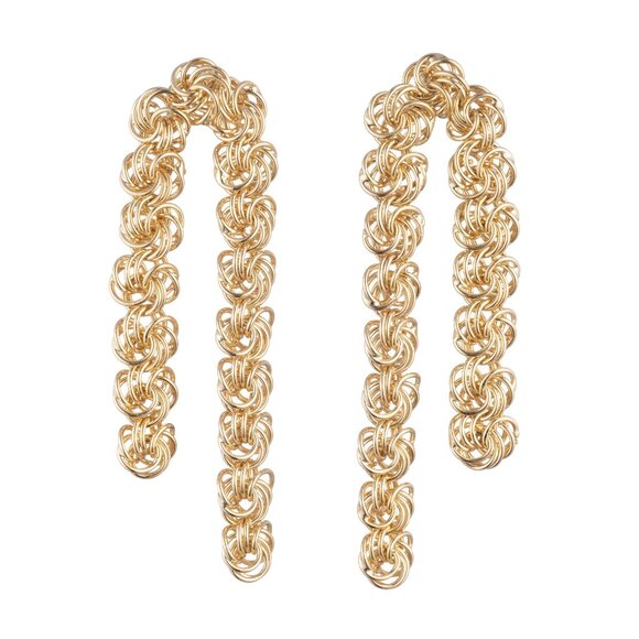 Dannijo Paola Chunky Chains Earrings Gold - Picture 1 of 5